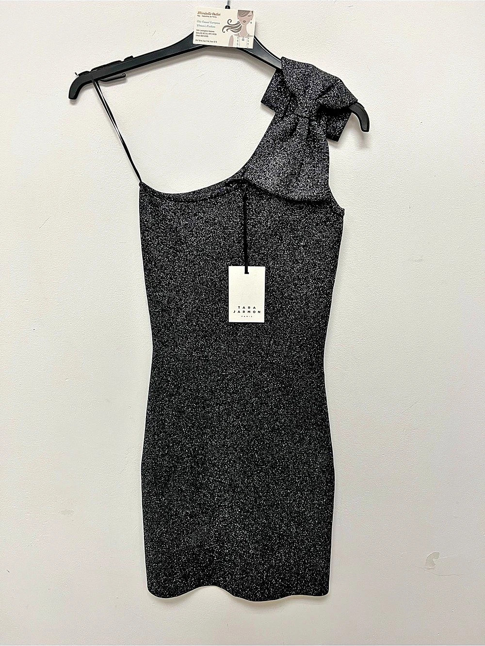 Tara Jarmon Black One-Shoulder Mini Dress
